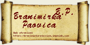 Branimirka Paovica vizit kartica